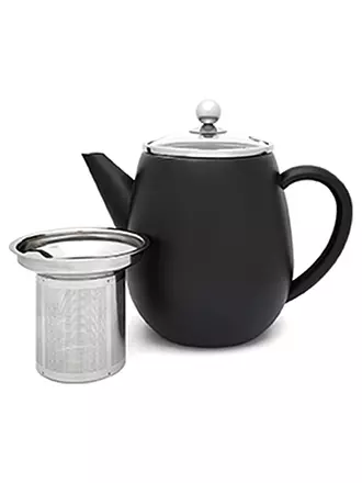 BREDEMEIJER | Teekanne Duet® Eva 1,1L doppelwandig Schwarz/Glas | 